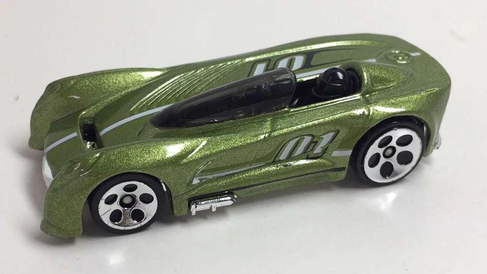 Hot Wheels 2007 - Collector # 091/180 - Code Car 07/24 - Monoposto - Olive Green Metalflake - 5 Dot Wheels - USA Card