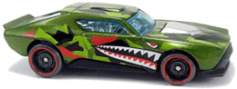 Hot Wheels 2019 - Collector # 087/250 - Speed Blur 8/10 - New Models - Muscle Bound - Green Metalflake / Shark Teeth - USA Card