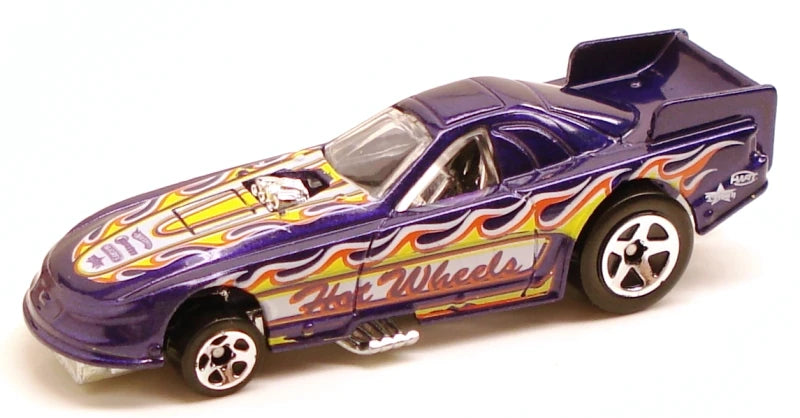 Hot Wheels 2010 - Collector # 158/240 - HW Racing 10/10 - Ford Mustang Funny Car - Purple - Body Flips Up - USA 'Beckett' Card