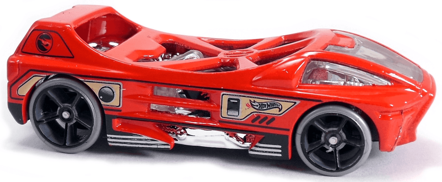 Hot Wheels 2016 - Collector # 033/250 - HW Tool-in-1 3/10 - Treasure Hunts - Night Burner - Red / Circle Flame Logo on Rear Wing - USA 'Showdown' Card