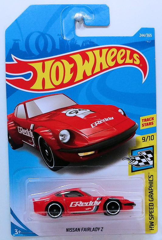 Hot Wheels 2018 - Collector # 244/365 - HW Speed Graphics 9/10 - Nissan Fairlady Z - Red / GReddy - International Card