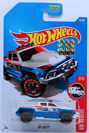 Hot Wheels 2017 - Collector # 018/365 - HW Rescue 3/10 - Off-Duty - White over Blue - USA Card with Factory Set Sticker