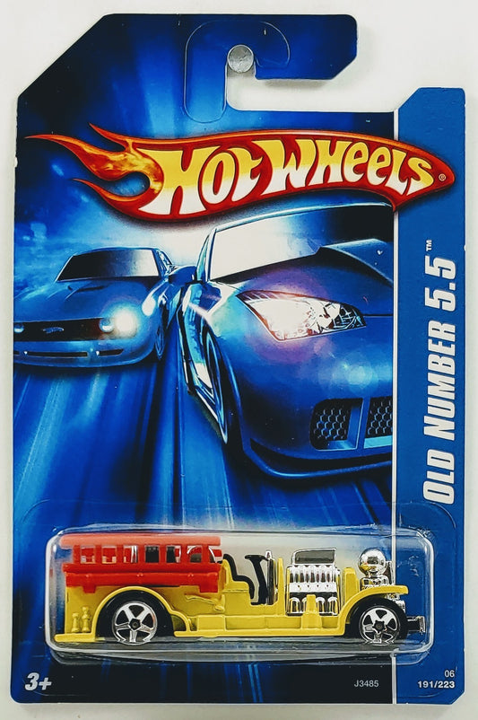 Hot Wheels 2006 - Collector # 191/223 - Old Number 5.5 (Fire Truck) - Yellow - 5 Spokes - USA '07 Instant Win Card