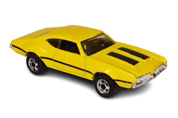 Hot Wheels 1995 - Collector # 267 - New Paint Style - Olds 442 W-30 - Yellow - BW - Chrome Base - USA Blue Card