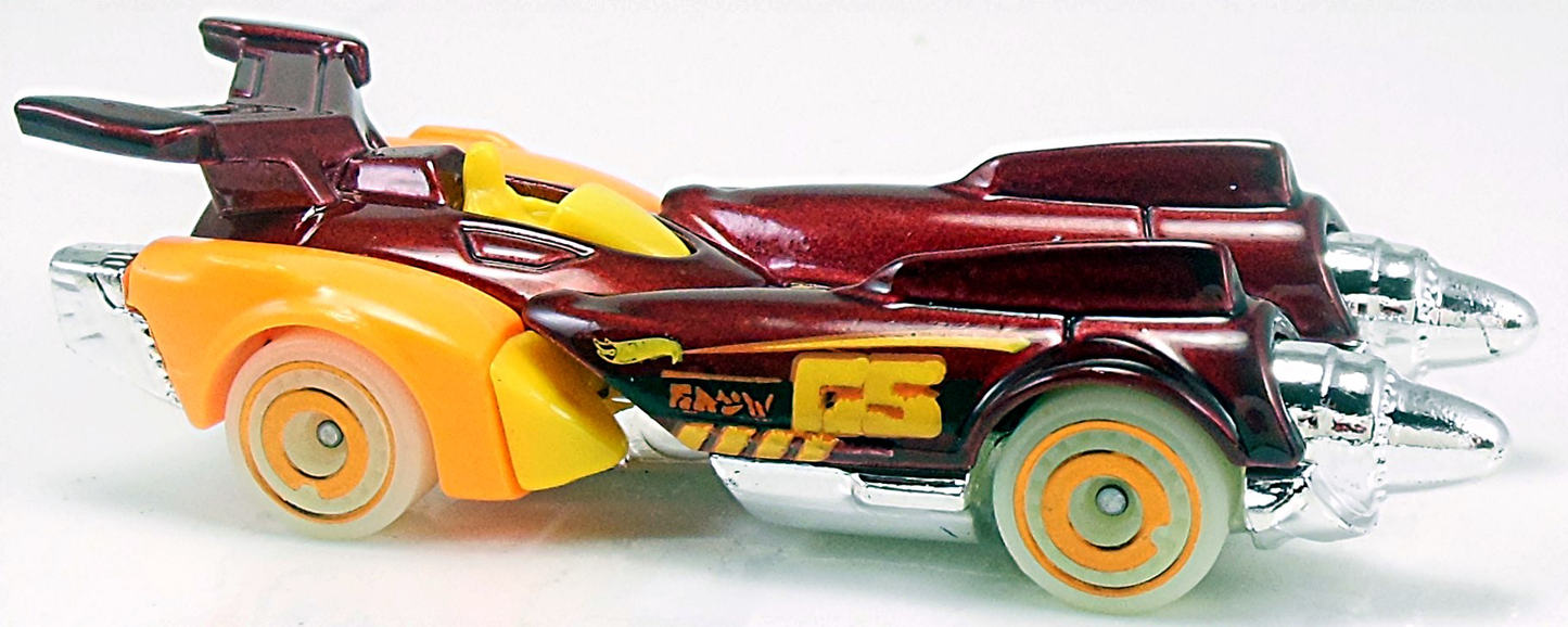 Hot Wheels 2018 - Collector # 134/365 - HW Glow Wheels 7/10 - Ollie Rocket - Metalflake Red - International Card