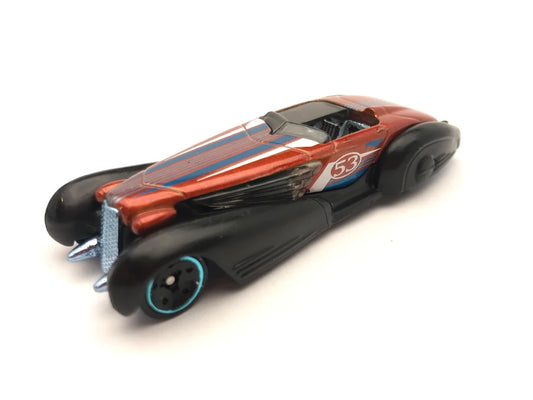 Hot Wheels 2021 - Theme / 53rd Anniversary / Wave 1 / Orange & Blue Series # 5/5 - Custom Cadillac Fleetwood - Metalflake Orange - Blue Ring Wheels - Orange Blister Card - Drug Stores Exclusive