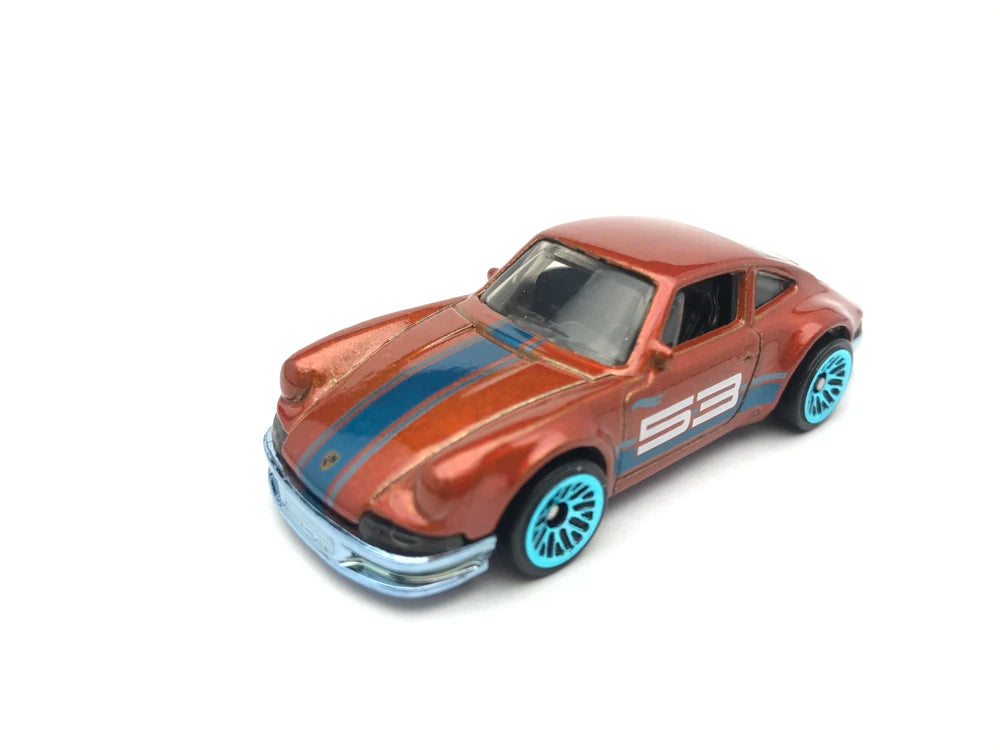 Hot Wheels 2021 - Theme / 53rd Anniversary / Wave 2 / Orange & Blue Series # 4/6 - '71 Porsche 911 - Metallic Orange - Blue Lace Wheels - Orange Blister Card - Drug Stores Exclusive