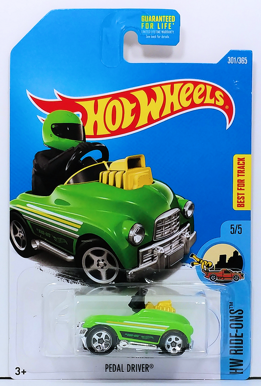 Hot Wheels 2017 - Collector # 301/365 - HW Ride-Ons 5/5 - Pedal Driver - Lime Green - USA Card