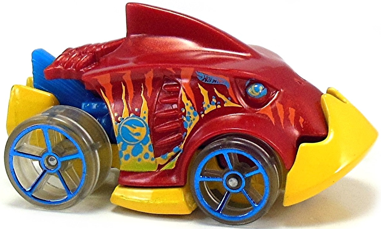 Hot Wheels 2015 - Collector # 038/250 - HW City / Street Beasts - Treasure Hunts - Piranha Terror - Red over Yellow / Circle Flame Logo on Sides - USA 'Showdown' Card