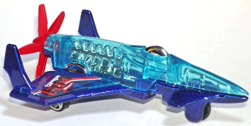 Hot Wheels 2010 - Collector # 173/240 - Race World / Movie Stunts 1/4 - Poison Arrow (Experimental Aircraft) - Transparent Blue Body / Blue Wings - USA '11 Card