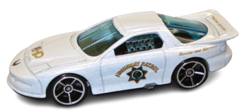 Hot White 2011 - Collector # 163/244 - HW Main Street 3/10 - Pontiac Firebird - White / Highway Patrol - USA Card with Factory Set Sticker