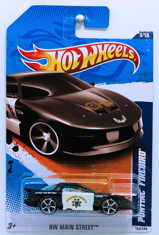 Hot White 2011 - Collector # 163/244 - HW Main Street 3/10 - Pontiac Firebird - Black & White / Highway Patrol - USA Card