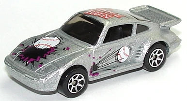 Hot Wheels 1996 - Collector # 404 - Sports Car Series 1/4 - Porsche 930 - Silver / Baseball - USA 'NEW' Card