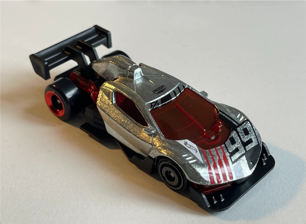 Hot Wheels 2025 - Collector # 071/250 - HW Modified 3/5 - ZAMAC 007 - Punk Rod - ZAMAC Body / #99 on Front Deck / Black Base - Walmart Exclusive - USA Card