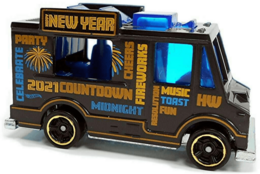 Hot Wheels 2021 - Collector # 048/250 - Holiday Racers 3/5 - Quick Bite - Black / Happy New Year - USA Card