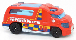 Hot Wheels 2022 - Collector # 205/250 - HW Rescue 5/10 - HW Rapid Response - Red / Ambulance - USA Card