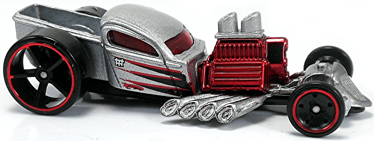 Hot Wheels 2010 - Collector # 048/240 - Treasure Hunts 4/12 - Ratbomb - Silver / Scallops - OH5SP Wheels - USA Card