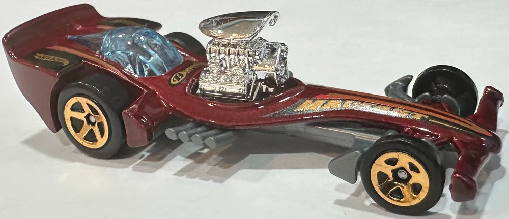 Hot Wheels 2025 - Collector # 170/250 - Track Aces 3/5 - Madfast - Metalflake Dark Red - Copper 5 Spoke Wheels - USA Card
