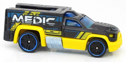 Hot Wheels 2022 - Collector # 216/250 - HW Rescue 7/10 - Rescue Duty - Black & Yellow / MEDIC - USA Card