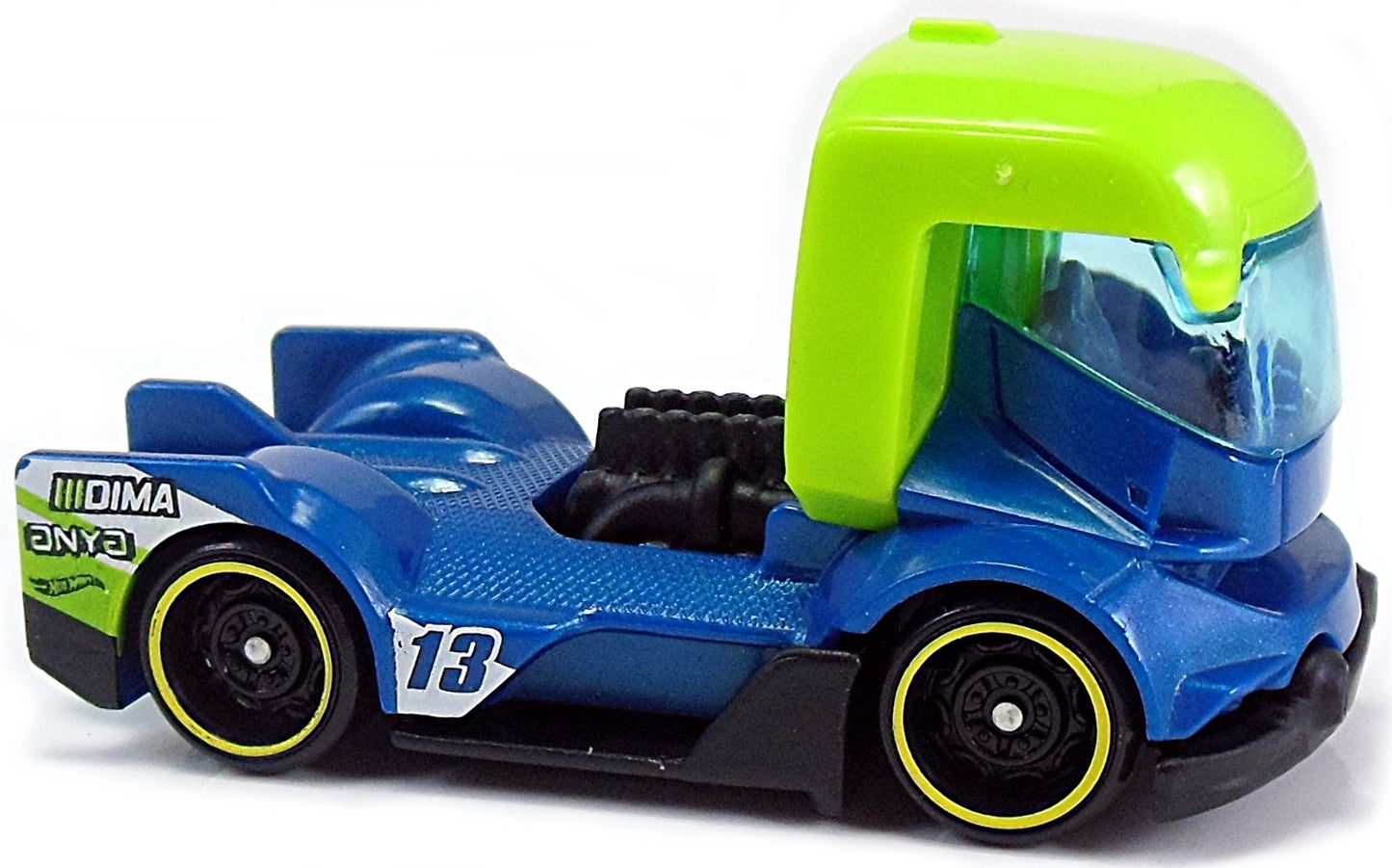 Hot Wheels 2017 - Collector # 120/365 - Legends Of Speed 5/10 - New Models - Rig Heat - Blue Body / Green Roof - USA Card