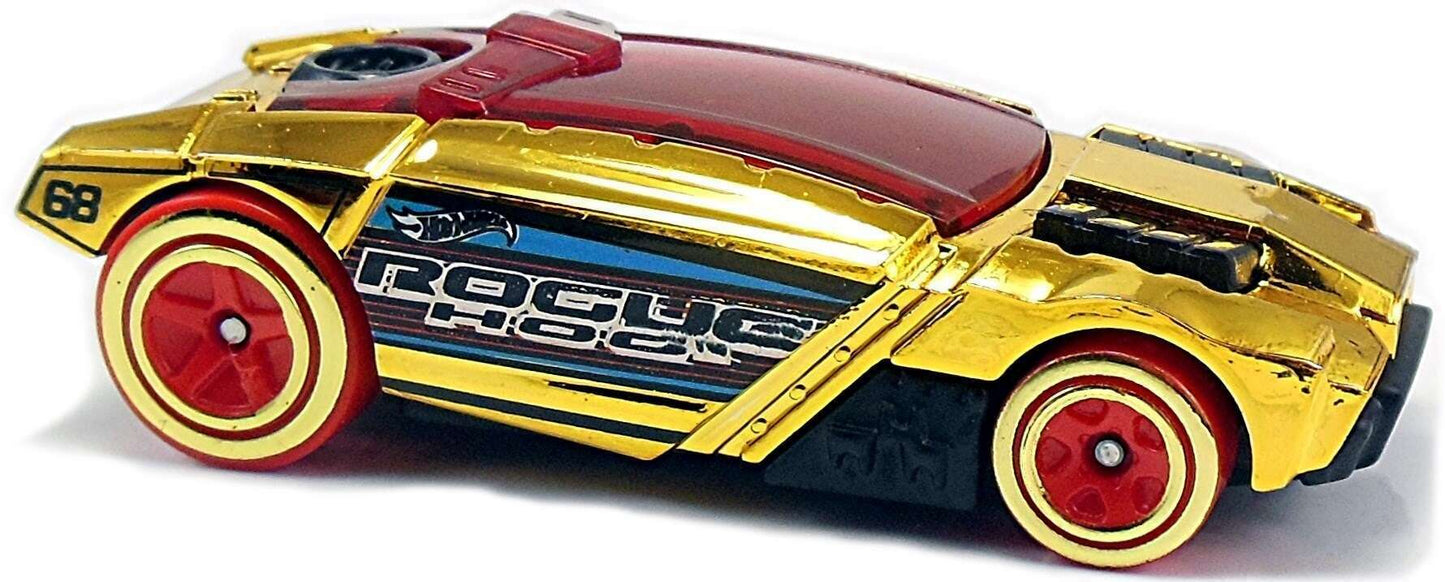 Hot Wheels 2017 - Collector # 299/365 - Super Chromes 10/10 - Rogue Hog - Gold Chrome Body / Red Windows - USA Card