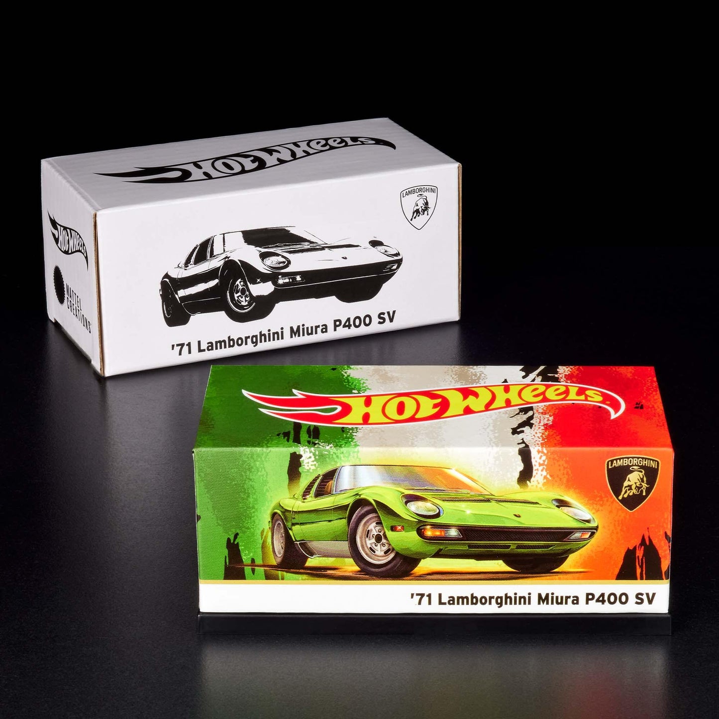 Hot Wheels 2024 - HWC / RLC Exclusive - '71 Lambborghini Miura P400 SV - Spectraflame Antifreeze - Metal/Metal - Real Riders - Opening Front & Rear Hoods - Acrylic Display Box