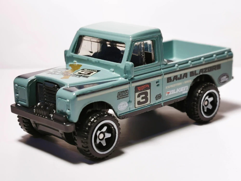 Hot Wheels 2020 - Collector # 003/250 - Baja Blazers 10/10 - Land Rover Series III Pickup - Pale Green
