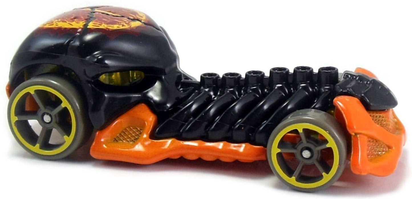 Hot Wheels 2017 - Collector # 214/365 - Fright Cars 5/5 - Skull Crusher - Black & Orange - OH5Sp Wheels - USA Card
