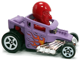 Hot Wheels 2021 - Collector # 103/250 - Experimotors 9/10 - Treasure Hunts - Skull Shaker - Matte Lavender Body & Red Head / Circle Flame Logo on Lower Sides - USA Card