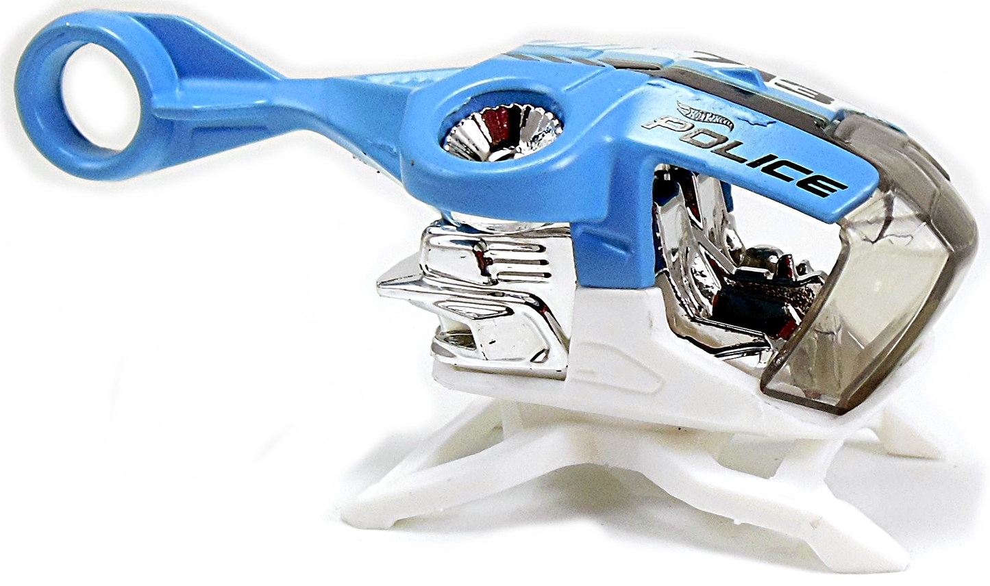 Hot Wheels 2017 / Collector # 259/365 - HW City Works 2/10 - New Models - Sky Fi (Helicopter) - Matte Blue / Police - USA Card