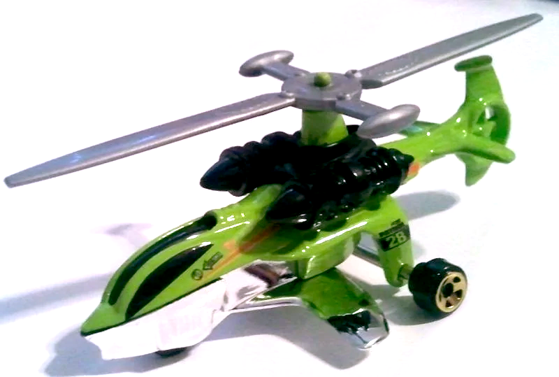 Hot Wheels 2011 - Collector # 179/244 - HW City Works 9/10 - Sky Knife (Helicopter) - Bright Green - USA Card