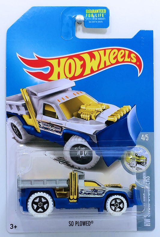 Hot Wheels 2017 - Collector # ---/365 - HW Snow Stromers 4/5 - Treasure Hunts - So Plowed - Satin Gray & Blue / Circle Flame Logo on Cab - USA Card