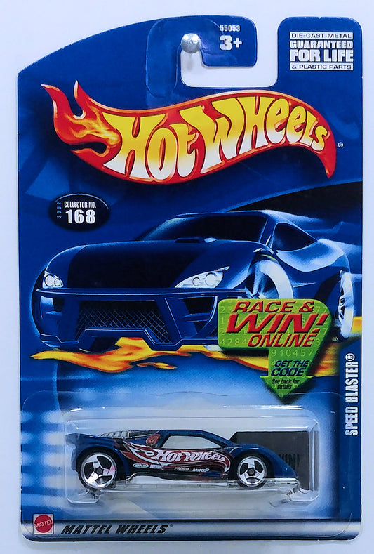 Hot Wheels 2002 - Collector # 168/240 - Speed Blaster - Blue - USA 'Race and Win' Card