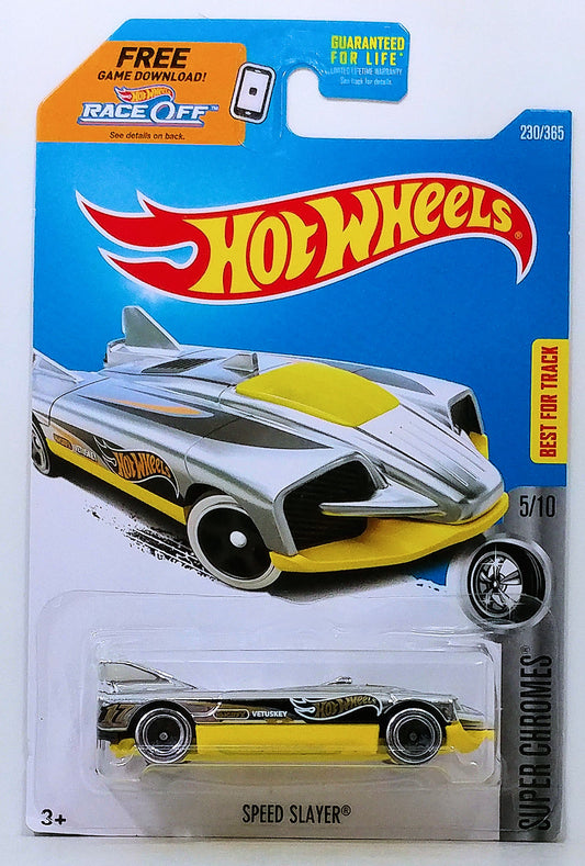 Hot Wheels 2017 - Collector # 230/365 - Super Chromes 5/10 - Speed Slayer - Chrome Body / Yellow Base - USA Card