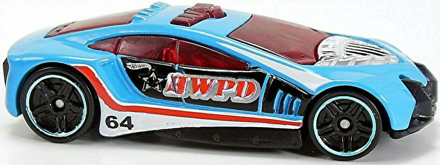 Hot Wheels 2015 - Collector # 054/250 - HW City / HW Rescue - Speed Trap - Blue / HWPD - USA 'Showdown' Card