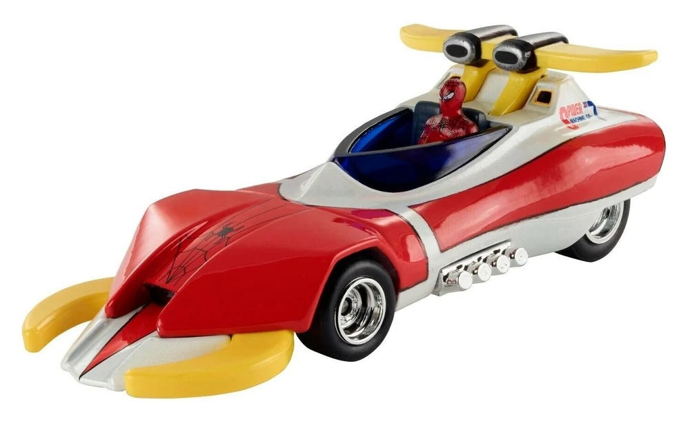 Hot Wheels 2021 - Premium / Retro Entertainment / Marvel / Spider-man (Japanesse Version) - Spider Machine GP-7 - Red & White - Metal/Metal & Real Riders - NEW Casting!