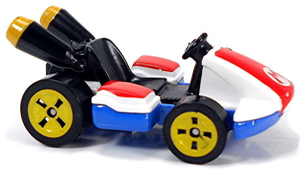 Hot Wheels 2021 - Collector # 166/250 - HW Screen Time 8/10 - New Model - Standard Kart (Mariokart) - Red, White & Blue - USA 'Mariokart' Card