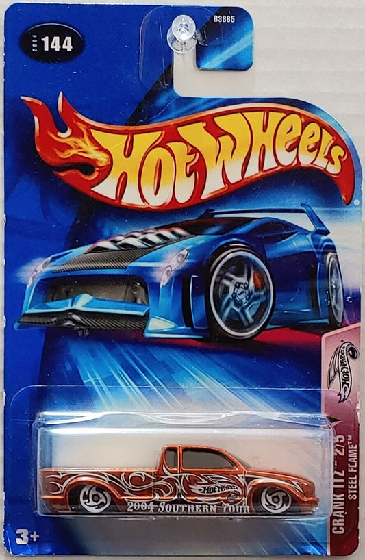 Hot Wheels 2004 - Collector # 144/212 - Crank Itz 2/5 - Steel Flame (Custom S-10 Pickup) - Brown / Tribal Flames - USA '04 Card