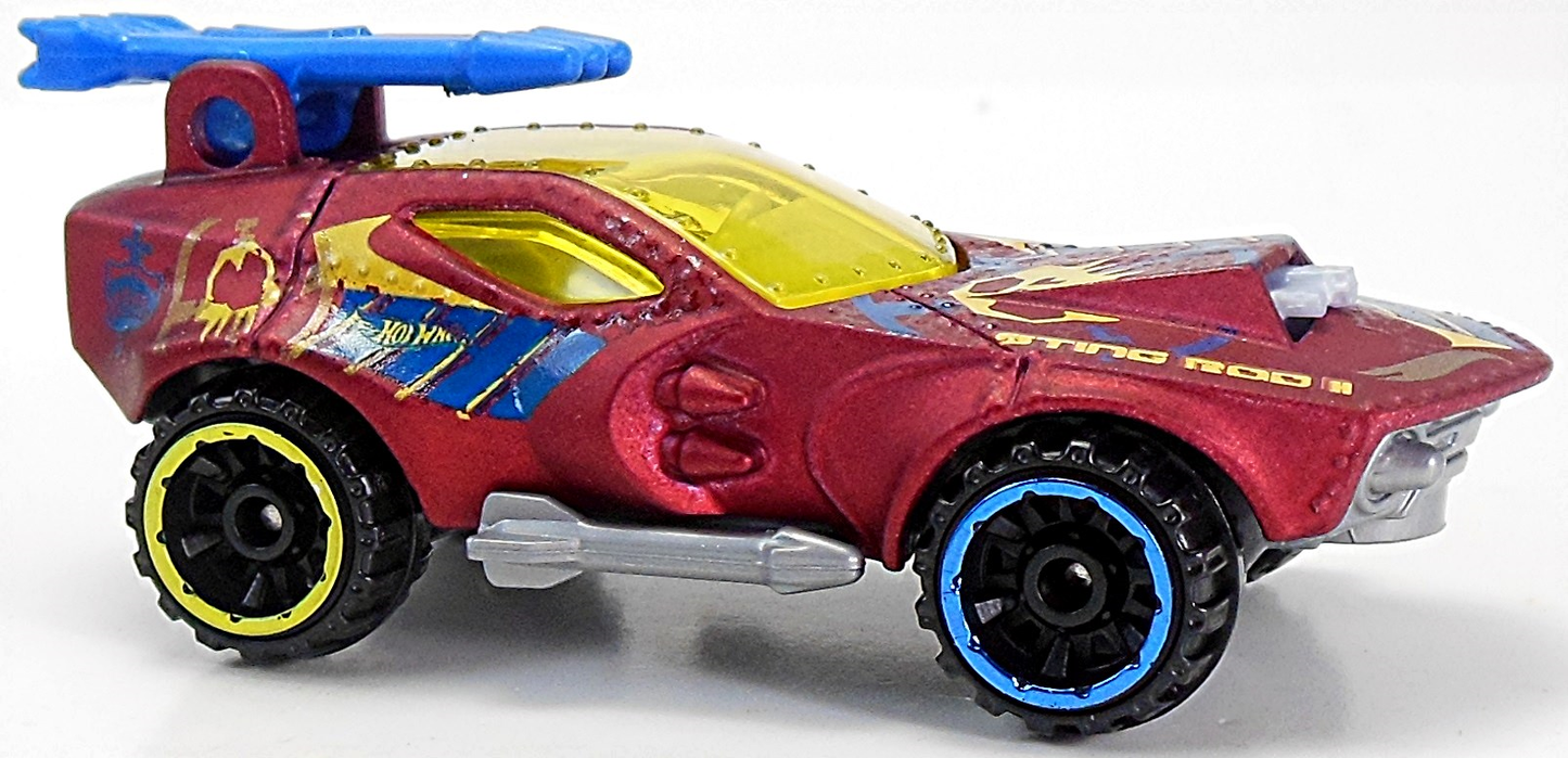 Hot Wheels 2015 - Collector # 086/250 - HW Off-Road / Battle Kings - Sting Rod II - Satin Red - USA 'Showdown' Card