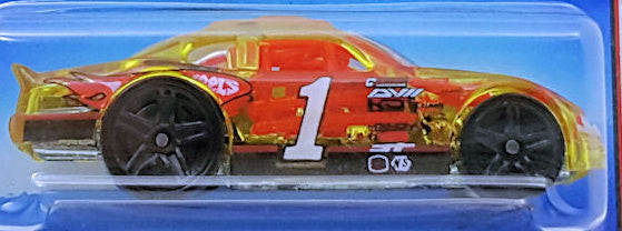 Hot Wheels 2005 - Collector # 056/183 - First Editions / X-Raycers 6/10 - Stockar - Transparent Yellow - Black PR5 Wheels - USA '06 Card