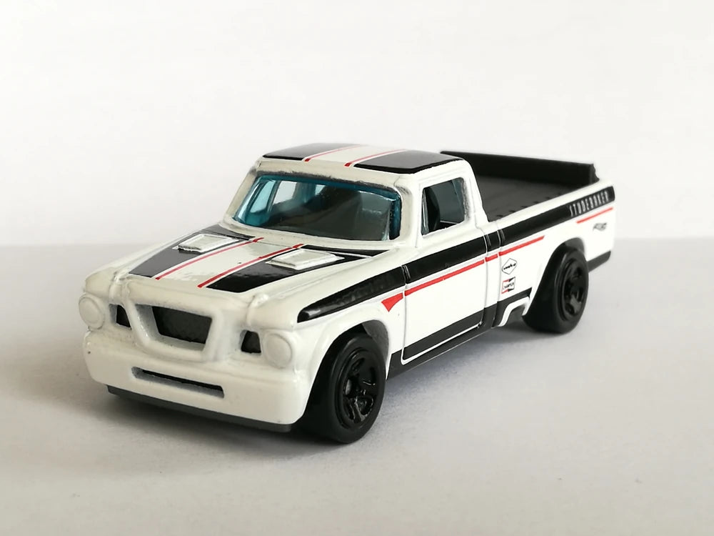 Hot Wheels 2019 - Theme / American Pickup Series 10/10 - '63 Studebaker Champ - White - Black 5 Spoke Wheels - Walmart Exclusive