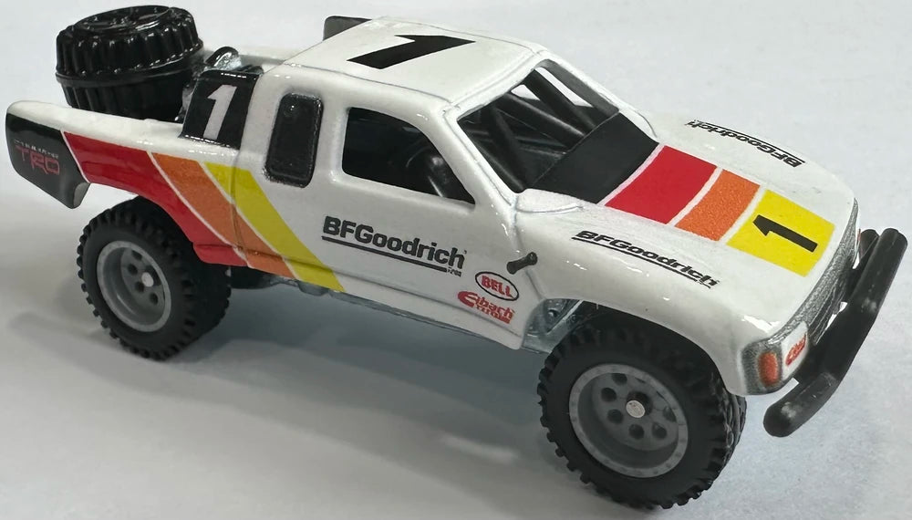Hot Wheels 2024 - Premium / Car Culture / Team Transport # 71 - Fleet Street & Toyota Off-Road Truck - White / BF Goodrich - Metal/Metal & Real Riders - Large Blister Card