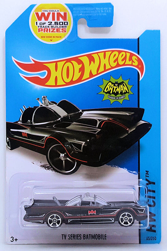 Hot Wheels 2014 - Collector # 065/250 - HW City / Batman - TV Series Batmobile - Black - USA "Win" Card