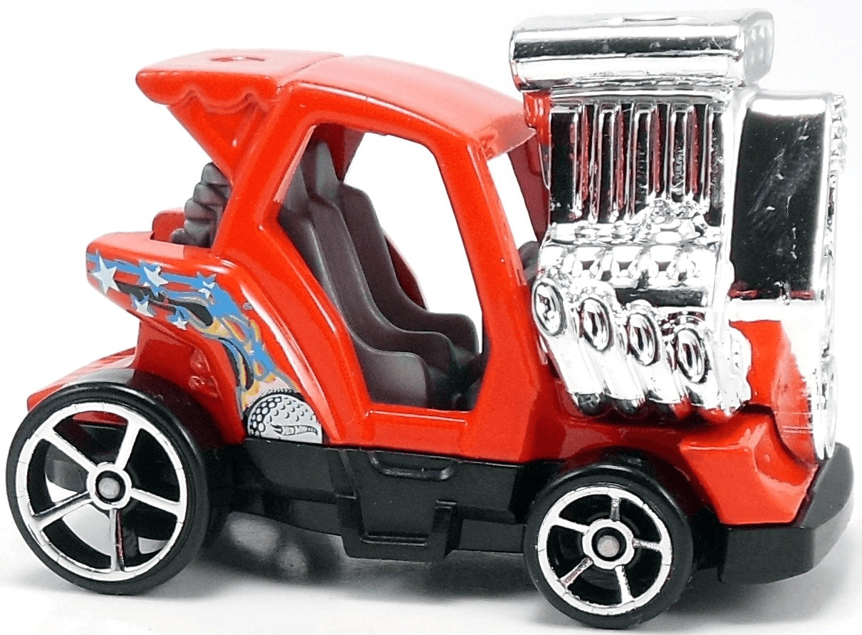 Hot Wheels 2015 - Collector # 068/250 - HW City / HW All Stars / New Models - Tee'd Off 2 - Red - USA 'Showdown' Card