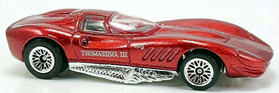 Hot Wheels 2000 - Collector # 070/250 - First Editions 10/36 - Thomassima 3 - Metallic Red with Side Tampos - LW Wheels - USA 'Square' Card