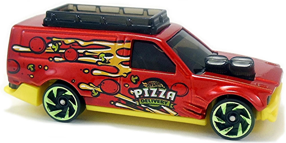 Hot Wheels 2018 - Collector # 248/365 - HW Metro 9/10 - Time Shifter - Red / Pizza - USA 50th Card