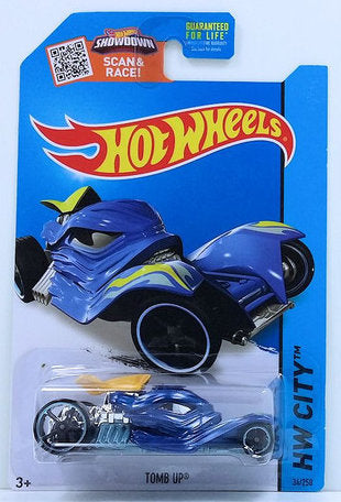 Hot Wheels 2015 - Collector # 034/250 - HW City / Street Beasts - Tomb Up - Blue - USA 'Scan & Race' Card