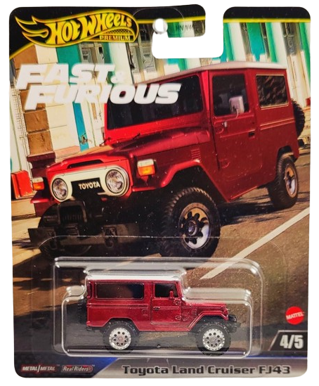 Hot Wheels 2024 - Premium / Fast & Furious / The Fate of the Furious 4/5 - Toyota Land Cruiser FJ43 - Red - Metal/Metal & Real Riders - NEW Casting!