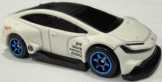 Hot Wheels 2026 - Collector # 060/250 - HW J-Imports 1/10 - New Models - Toyota Prius Custom - without Roofbox - Wind Chill Pearl White - Blue 6 Spoke Wheels - USA '2026' Card