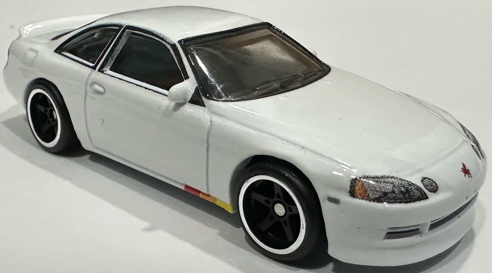 Hot Wheels 2025 - Premium / Car Culture / Team Transport # 79 - Toyota Soarer & Kousoku Hauler - White / Red, Orange & Yellow Stripe - Metal/Metal & Real Riders - Large Blister Card